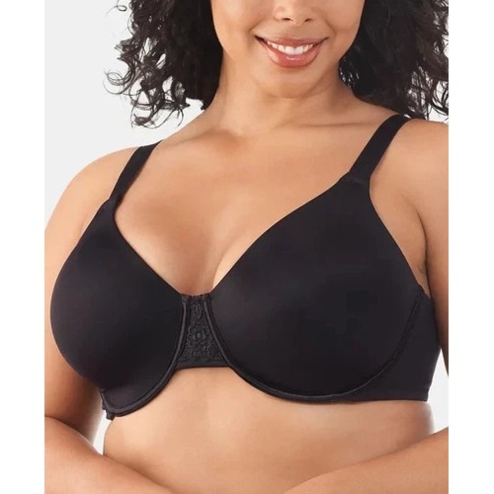 Vanity Fair Bra Womens 44D Black Beauty Back Smoothing Minimizer 76080 Underwire